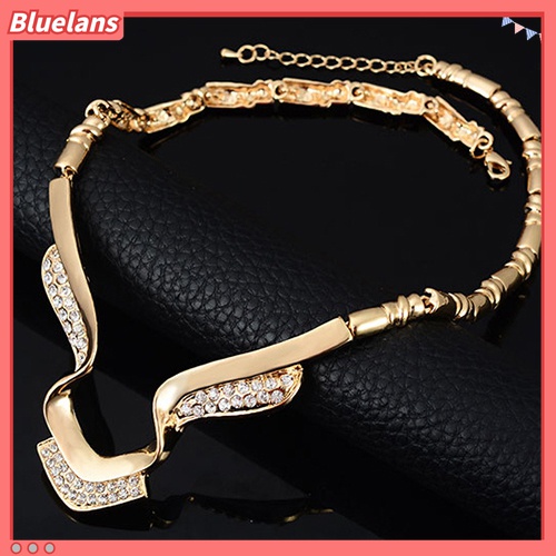 Set Kalung Choker Gelang Cincin Anting Bahan Alloy Untuk Wanita