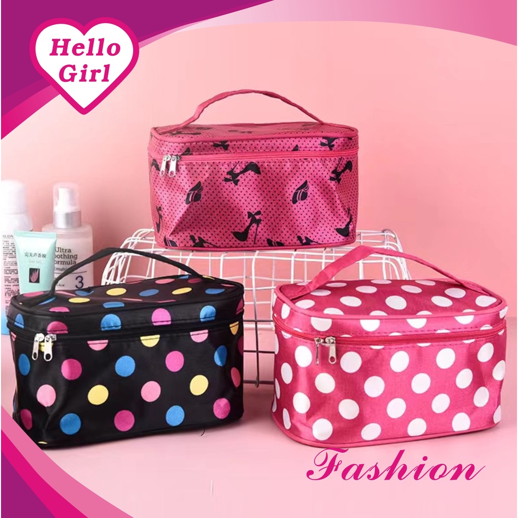 (Hello Girl) D46 Tas Kosmetik  Perlengkapan Mandi  Motif Alphabet Import