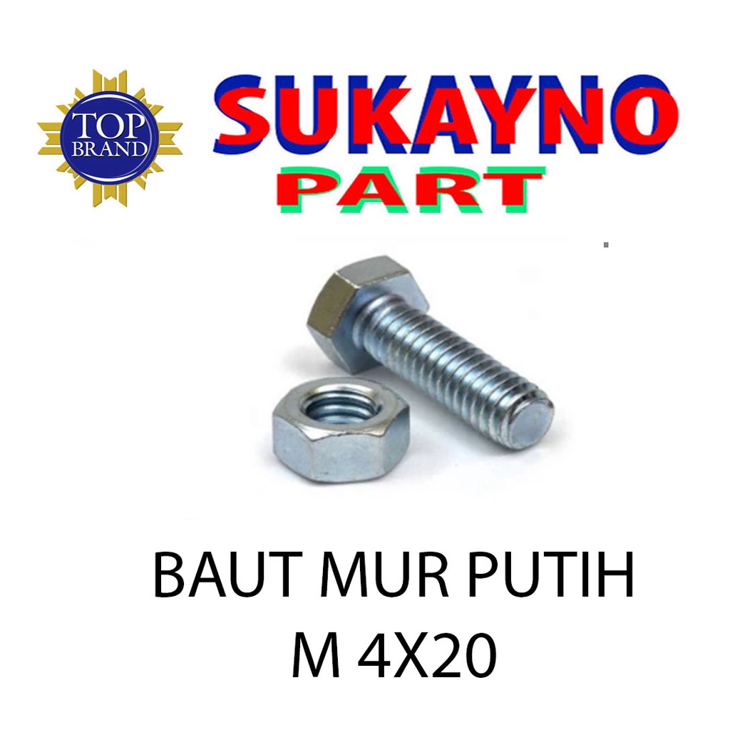 Jual Baut Mur Putih M X Full Drat Shopee Indonesia