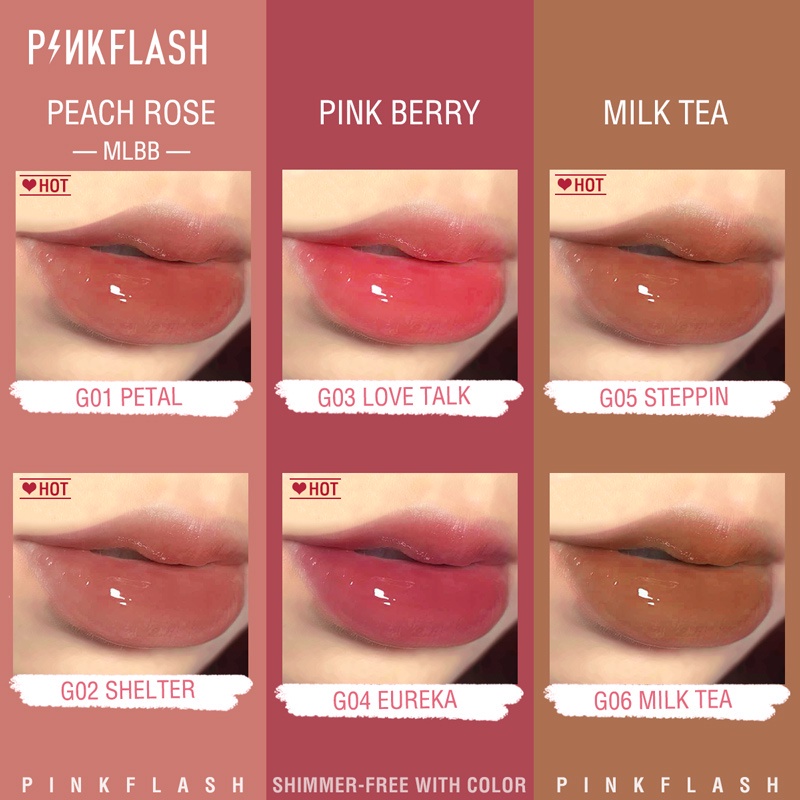 PINKFLASH OhMyGloss Moisturizing Shine and Shimmer Plumping Lip Gloss Lip Care Glasir Bibir Make Up Kosmetik