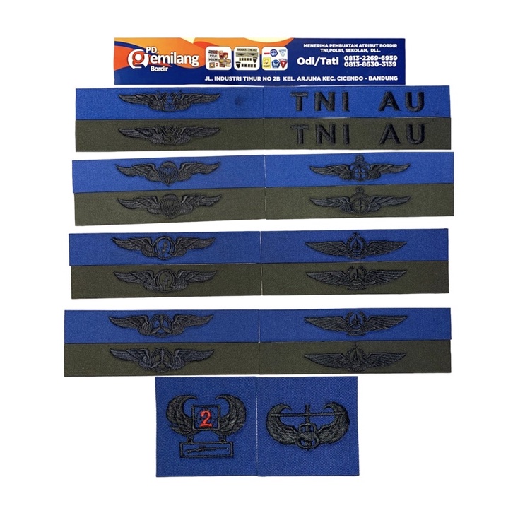 Brevet Wing TNI-AU | PDL-SBP | Atribut Bordir Mika Satuan | Tuliskan jenis brevet diketerangan