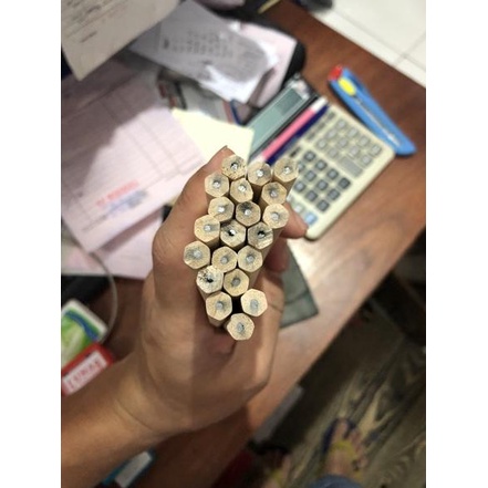 

Hot - Pensil polos kayu import isi 100 buah segienam bulat atau segitiga !!