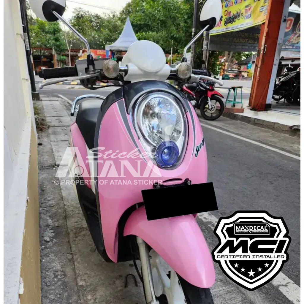 Skotlet Pink Glossy Maxdecal Scotlet Magenta Stiker Merah Muda Metalik Sticker Gloss Kilap Decal Vinyl Meteran Roll Sepeda Motor Matic Mobil Scotlite Body Scotlight Nyala Dekorasi Kaca Background Aquarium Lantai Tiang Aksesoris Ninja CBR Scoopy Vespa Beat