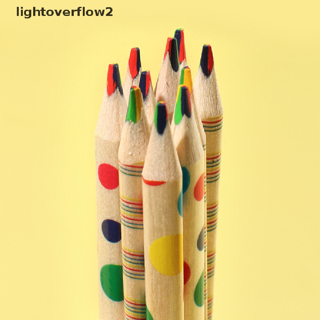 (lightoverflow2) 10pcs / lot Pensil Warna Kayu DIY Untuk Anak-Anak