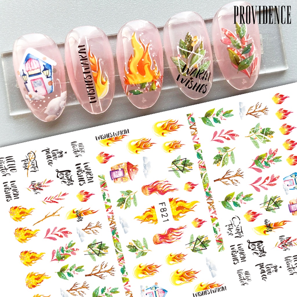 2 Pcs Stiker Kuku Motif Print Pohon Natal Penguin Bahan PVC Untuk Salon