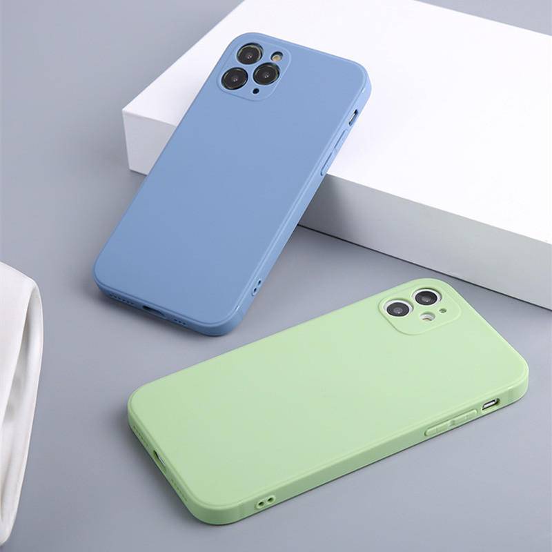 Soft Case Bahan Silikon Bentuk Kotak Shockproof Untuk iPhone 5 5S SE 2016