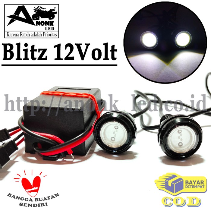 Lampu Led Blitz Pesawat 12v/Lampu Blitz Kedip Pesawat 12v - PUTIH