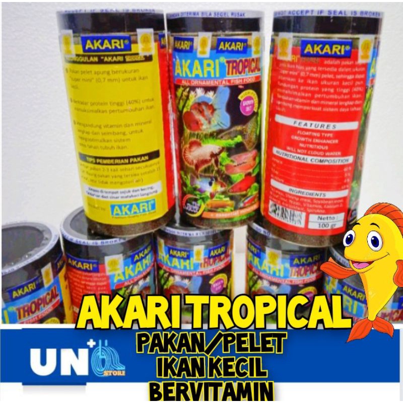 AKARI TROPICAL Pakan/Pelet ikan berprotein dan vitamin