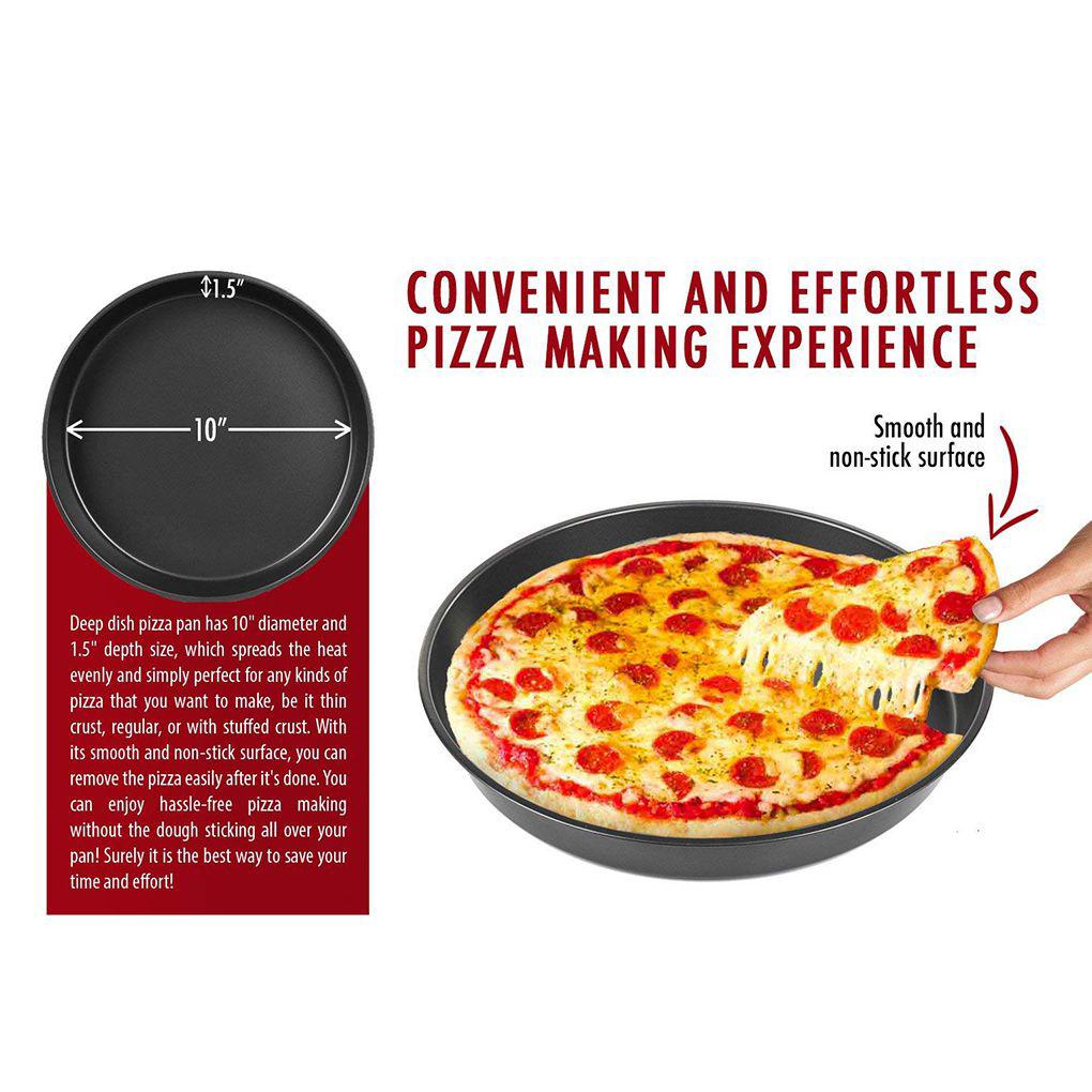 1pcs Carbon steel Loyang Pizza Anti Lengket Bakeware Tray Baking Plate Nampan Oven Bulat