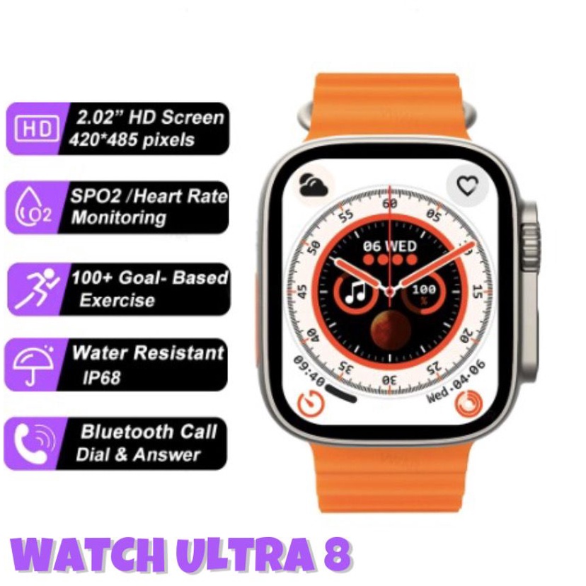smartwatch MINI ULTRA 8 NFC bluetooth call telefon ORIGINAL waterproof IP68 jam tangan pintar pria w