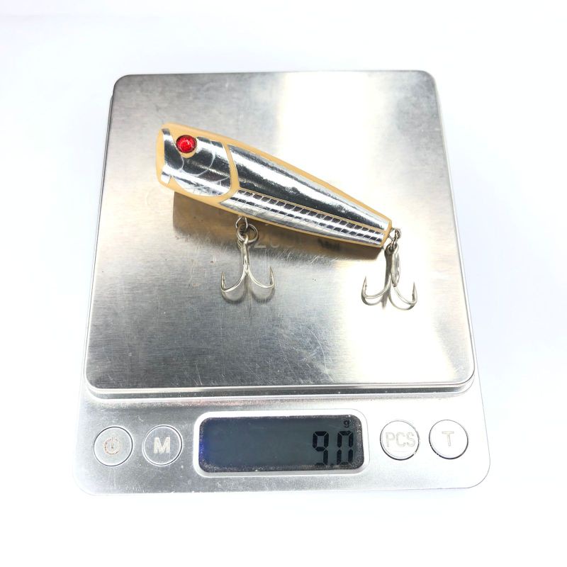 Umpan Popper Woden Lure Natural Kayu + Treble