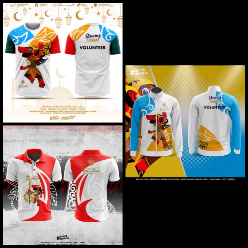 Jersey Asean Para Games 2022/Jersey Volunteer Para Games 2022/Jaket Paragames Solo 2022/Jaket Asean 