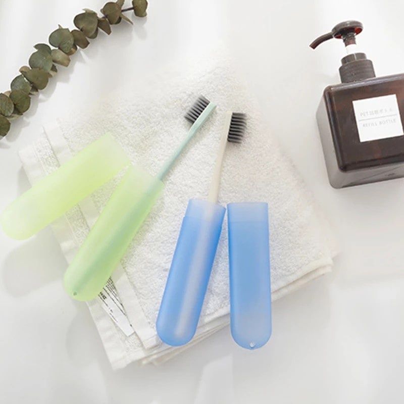 Kotak Polos Tempat Sikat Gigi / Travel Toothbrush Case Transparan Box Wadah Tempat Penyimpanan Peralatan Mandi Tabung Serbaguna