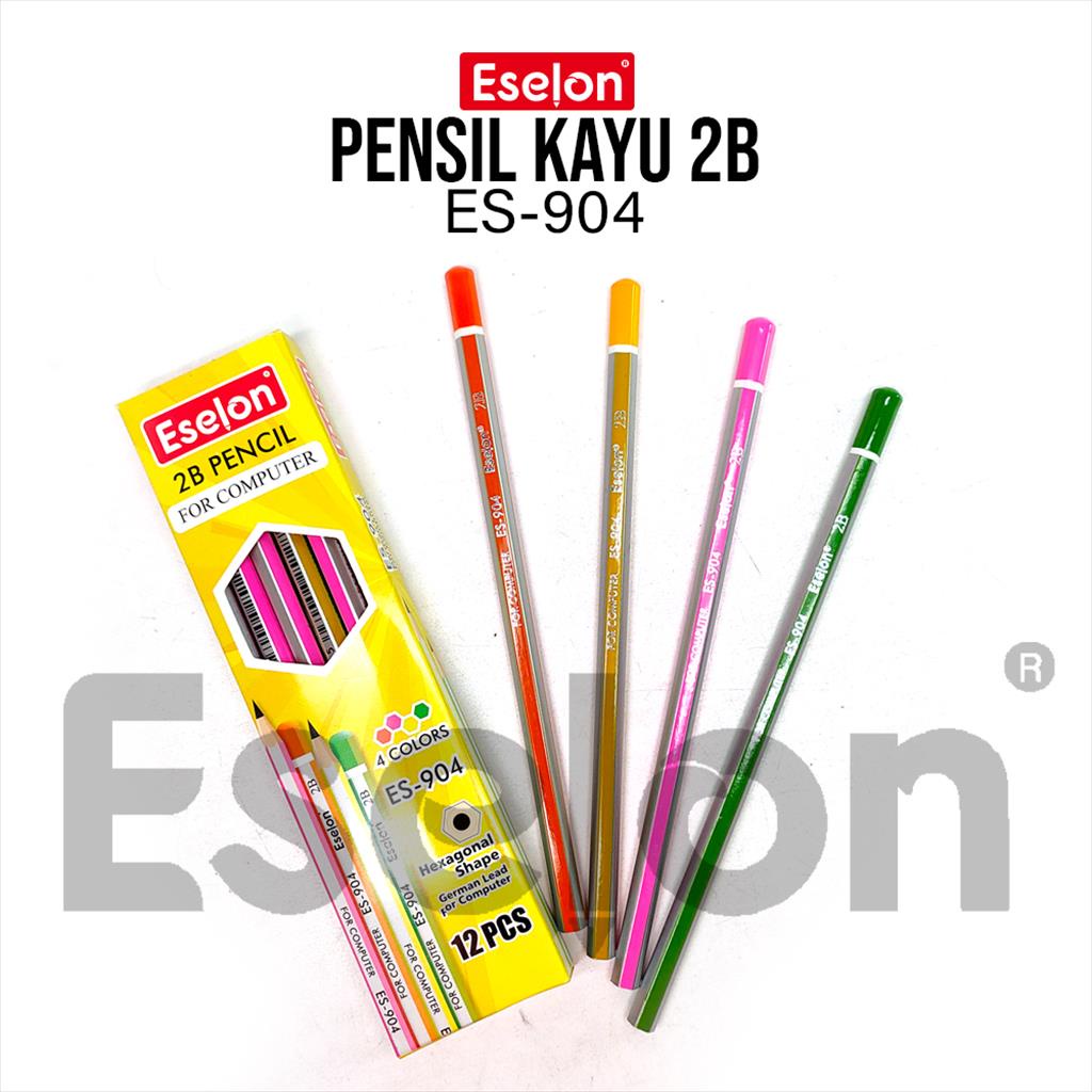 

12pcs PENSIL 2B COLORS ES-904 Eselon / pensil kayu