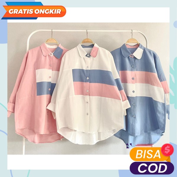 Kameja Wnta Model Korean Style Terbaru 2022 Ootd Keneja Wnita Fashion Style Pakaian Kuliah Perguruan