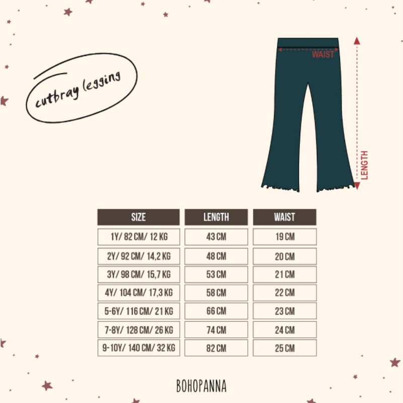 BOHOPANNA - CUTBRAY LEGGING ANAK PEREMPUAN - CELANA ANAK - LEGGING ANAK BOHOPANNA