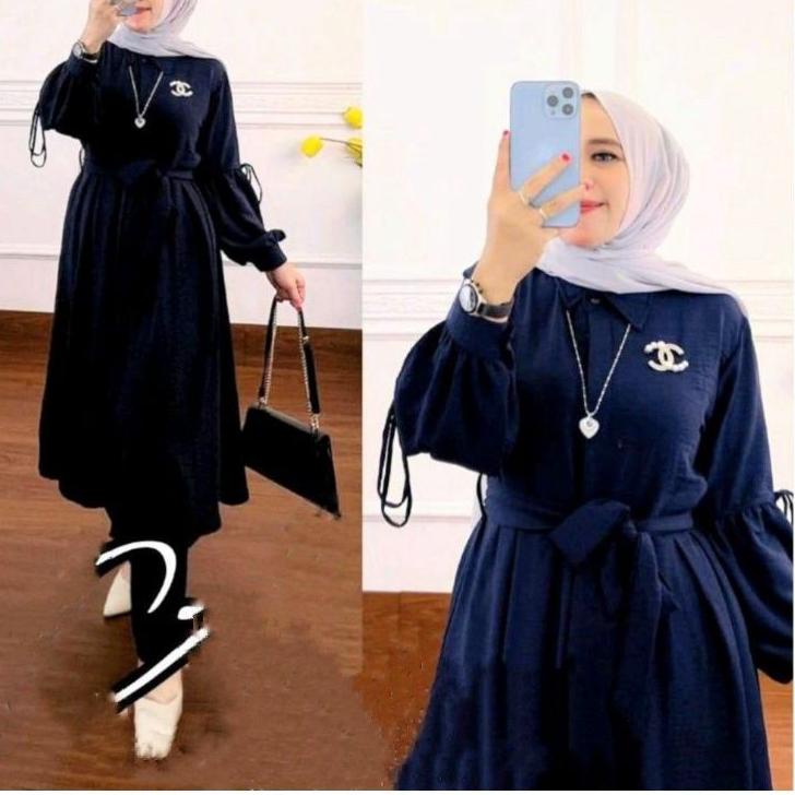 Recomended Setelan tunik kekinian/one set tunik/long tunik wanita/setelan polos/baju