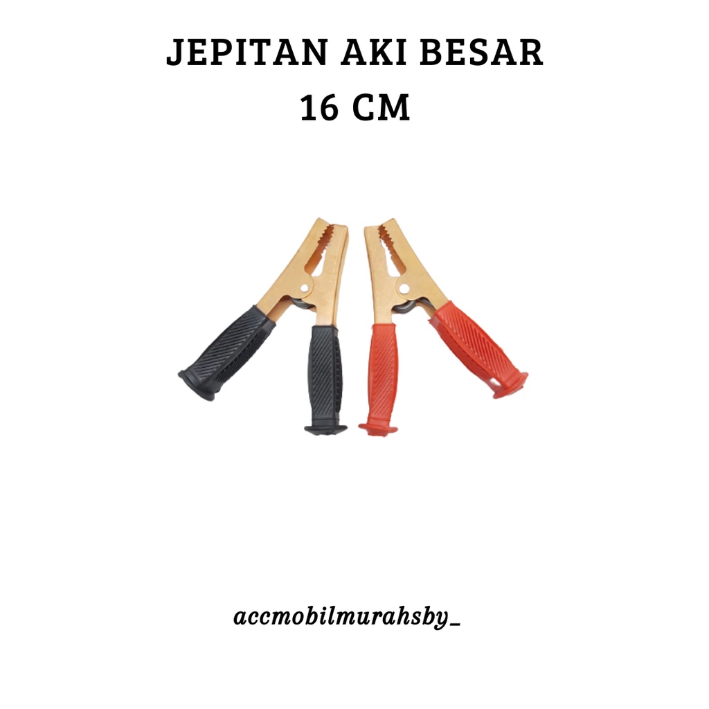 Jepit Jepitan Japit Capit Jumper Buaya Klem Charger Aki Accu Batteray 2pc 16 cm D