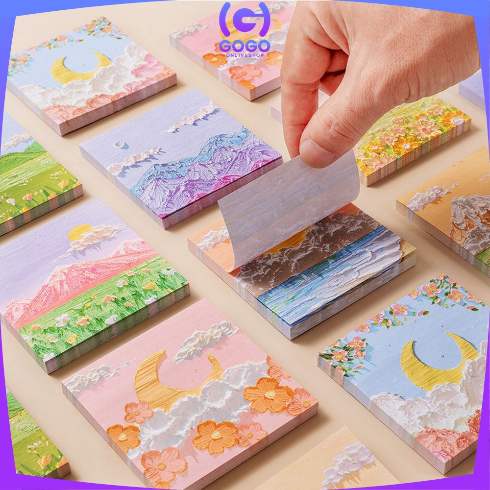 GOGO-A37 Memo Tempel Aesthetic Sticky Notes Motif Alam Indah / Note Beauty nature / Memo Tempel Notes Pemandangan / Memopad lucu