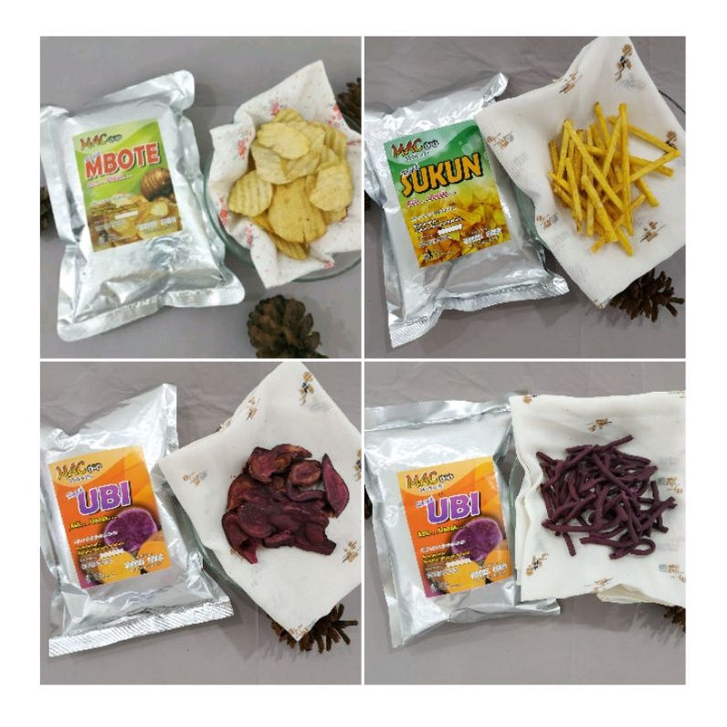 

Keripik Talas Mbote ASLI MAC Chips - Keripik Sukun ASLI MAC Chips - Keripik Ubi ASLI MAC Chips