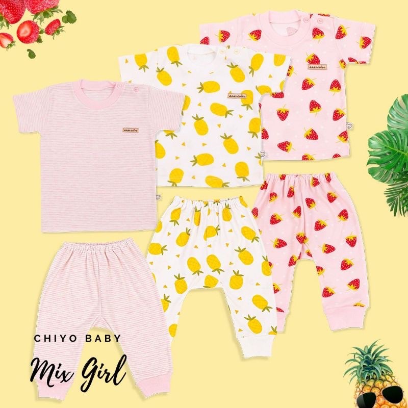 CHIYO BABY STELAN BAJU PENDEK + CELANA PANJANG S / M / L