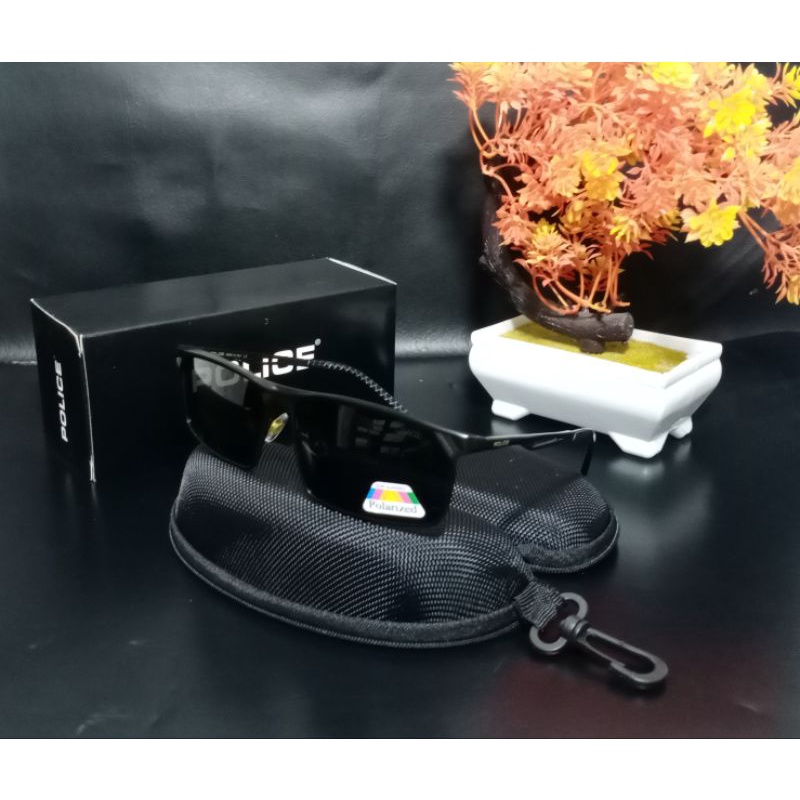 kacamata hitam pria wanita police polarized original anti silau dan anti radiasi uv 400