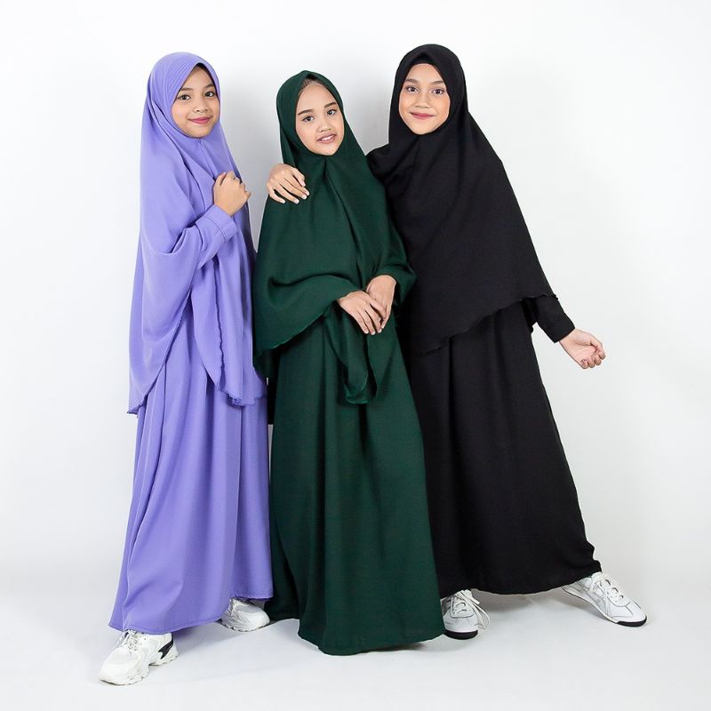 Gamis remaja syar'i anak perempuan 9 - 12 tahun | Gamis syar'i Azelea anak perempuan tanggung | Gami