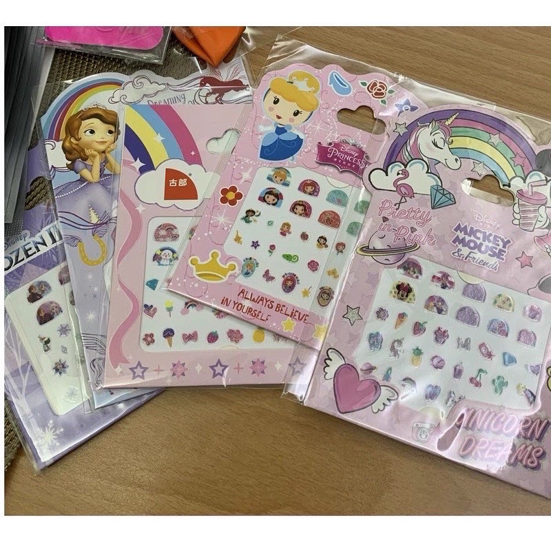 diy disney themes children nail sticker nail art tempelan kuku anak - kado anak perempuan - hadiah anak cewek sekolah