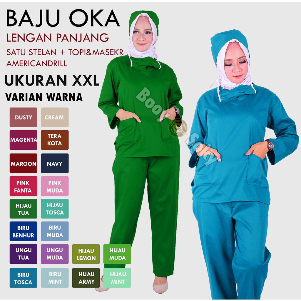 Baju Oka Ukuran Besar Jumbo XXXL Lengan Panjang Pria/Wanita