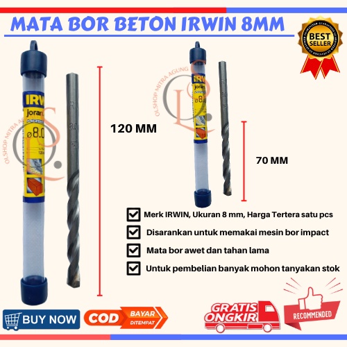 Mata Bor Beton 4 5 6 8 10 12mm Joran IRWIN Masonry 4mm 5mm 6mm 8mm 10mm 12mm Kualitas Bagus