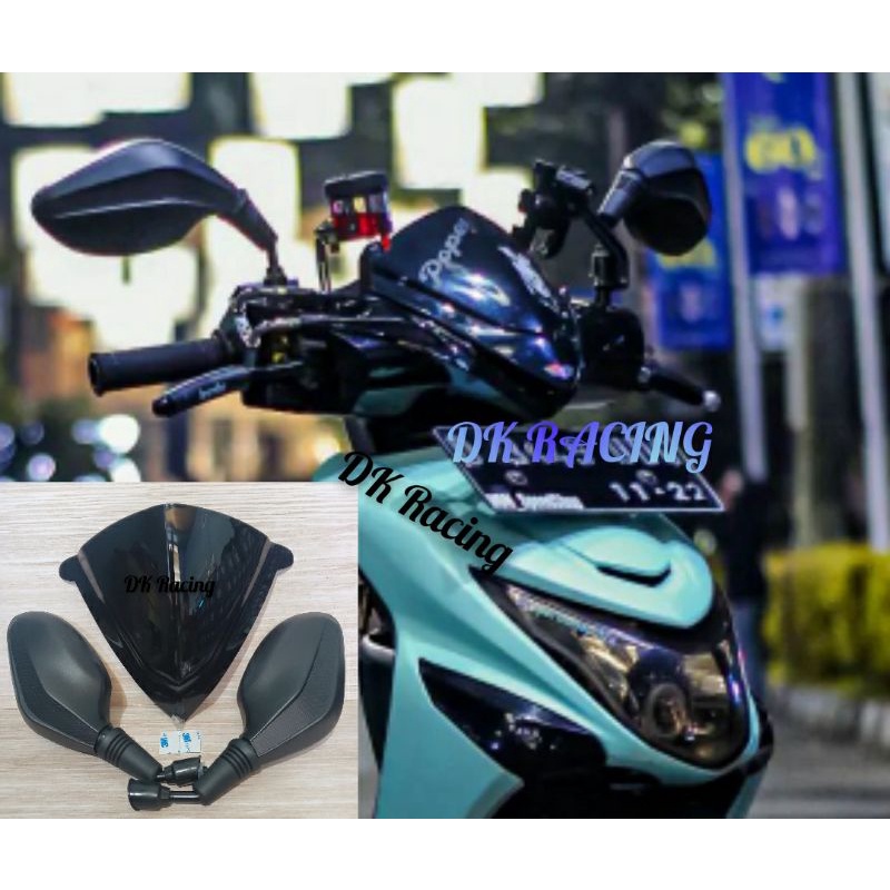 TERMURAH PAKET HONDA BEAT POP VISOR BEAT POP MODEL V5 PLUS SPION BEAT POP

