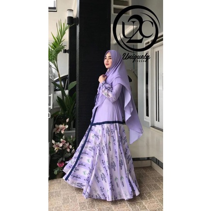 arizah premium syari by u2c / gamis syari ungu lilac
