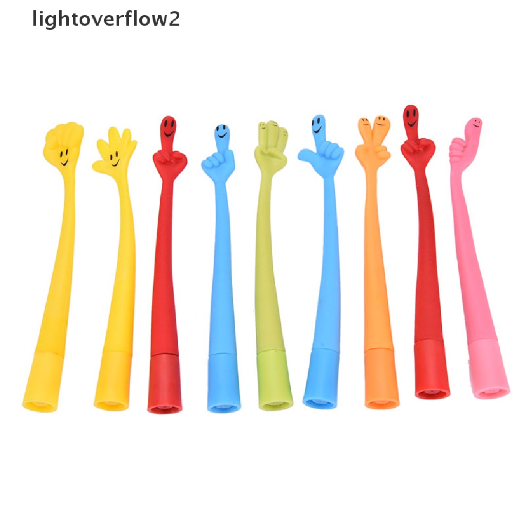 (lightoverflow2) 1pc Bolpoin Bentuk Jari Motif Kartun Lucu Untuk Pelajar
