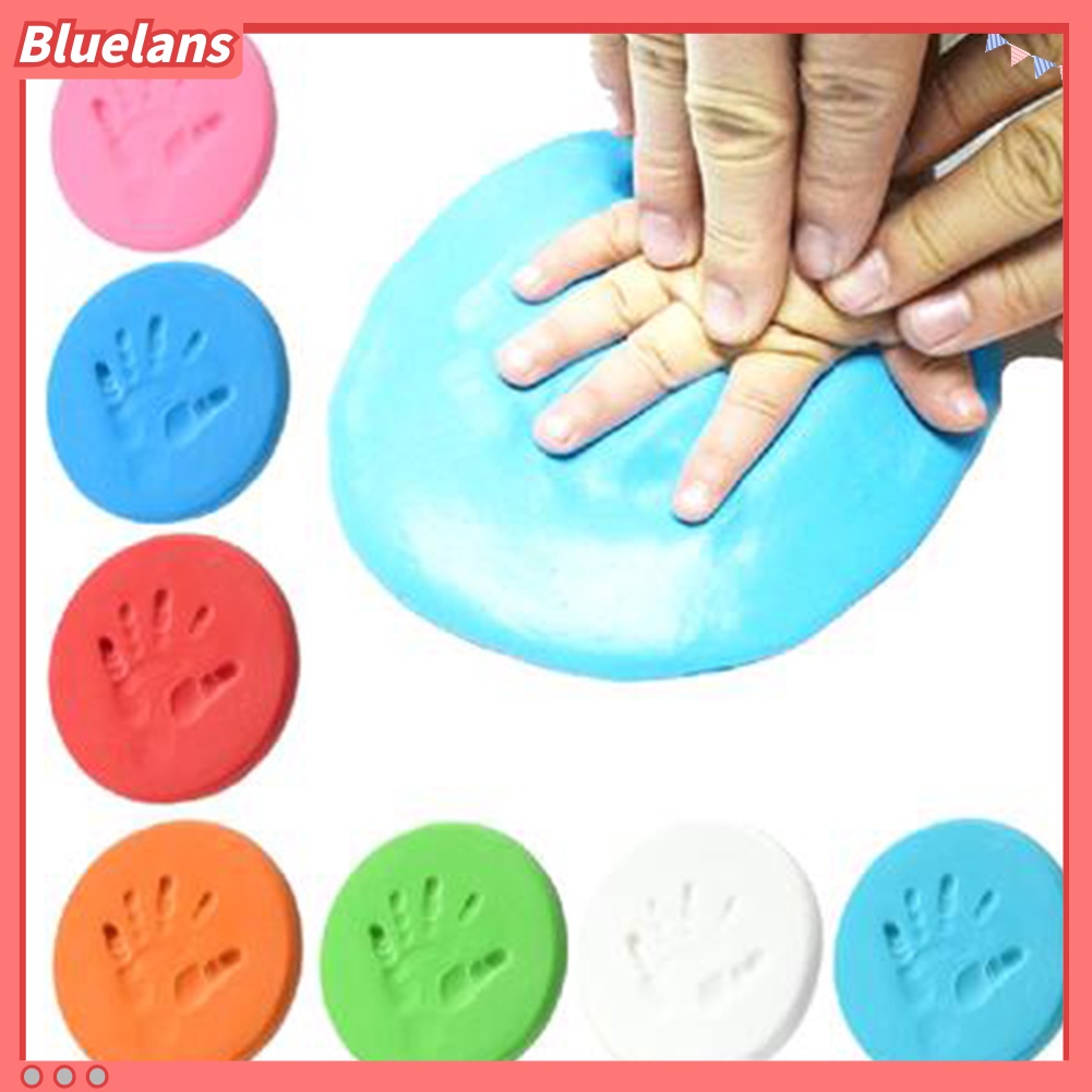 Bluelans Clay Air Dry Lembut Untuk Mencetak Jejak Kaki / Tangan Bayi