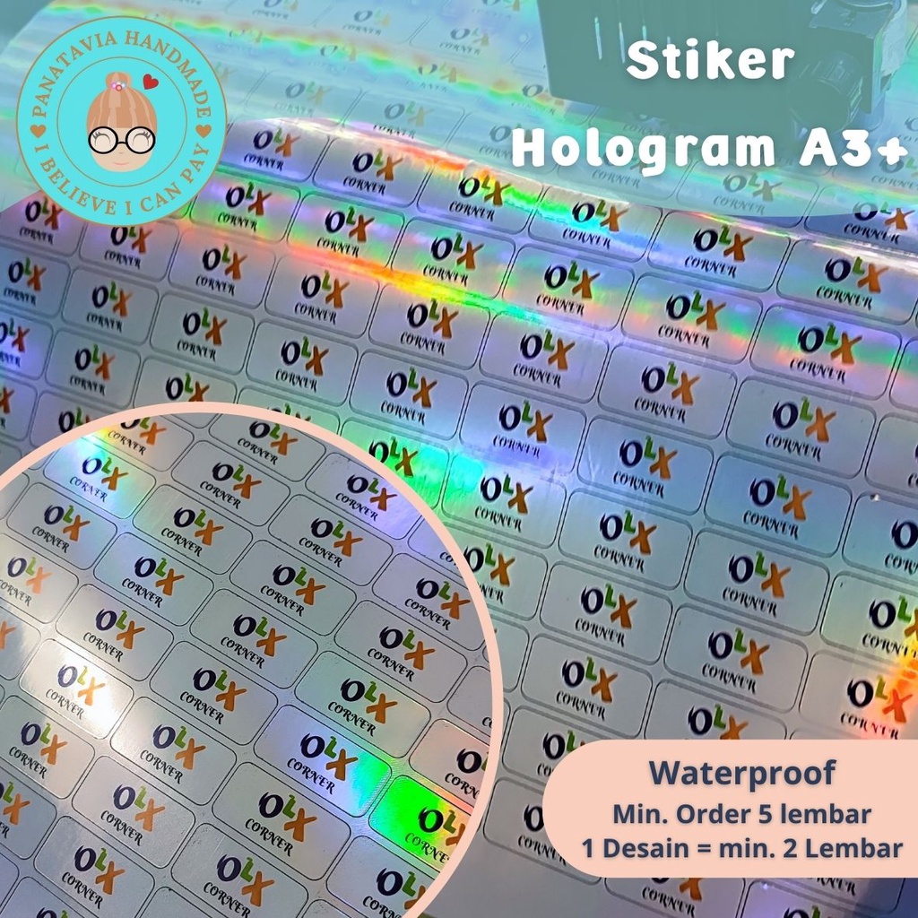 

Cetak Stiker Vinyl A3+ Hologram HIGH QUALITY + Cutting Kiss Cut Label Produk Usaha & Online Shop / Stiker Segel