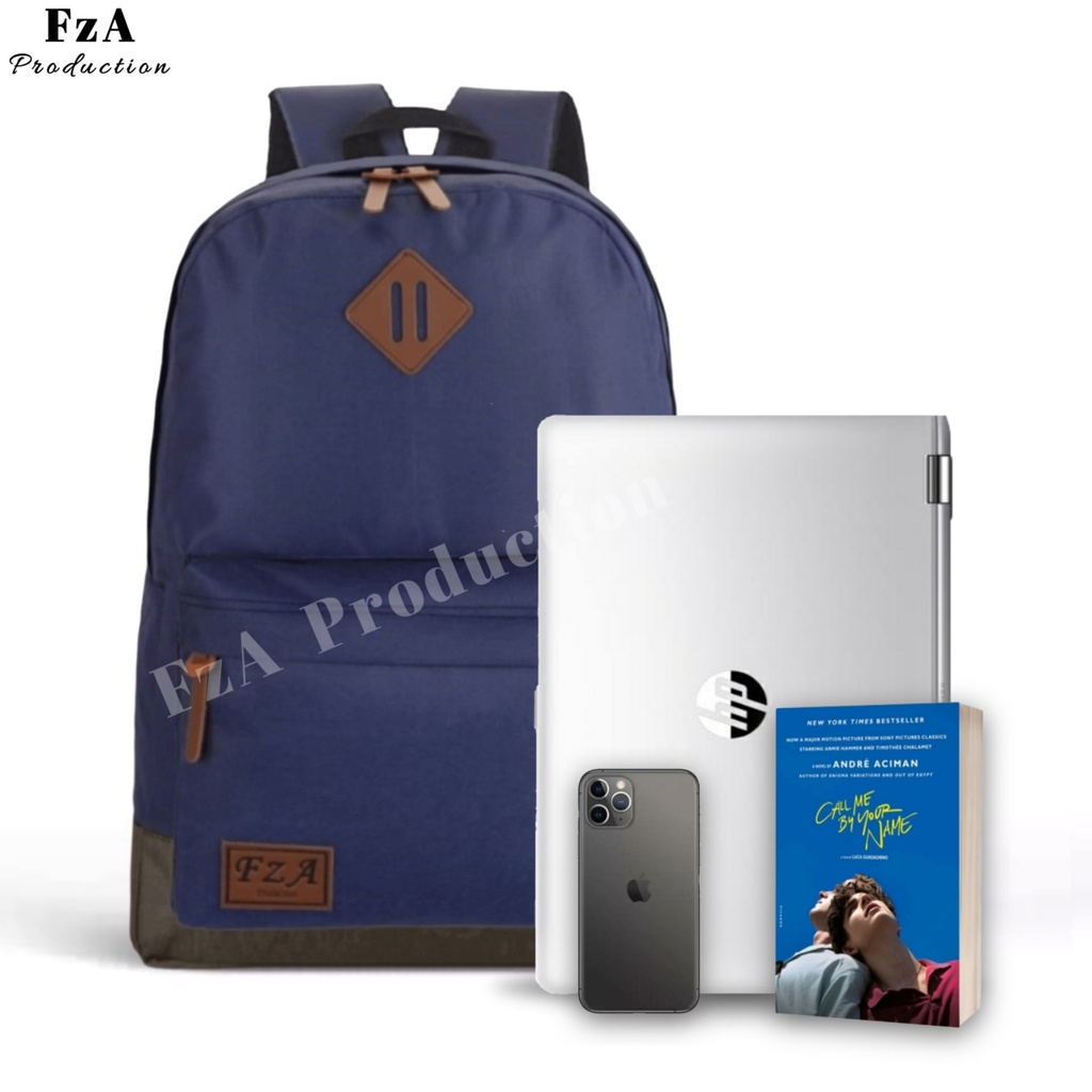 Tas Ransel Gendong Laptop Distro Sekolah Kuliah Pria Wanita Backpack Murah Original FzA Gratis Jam Tangan Sport