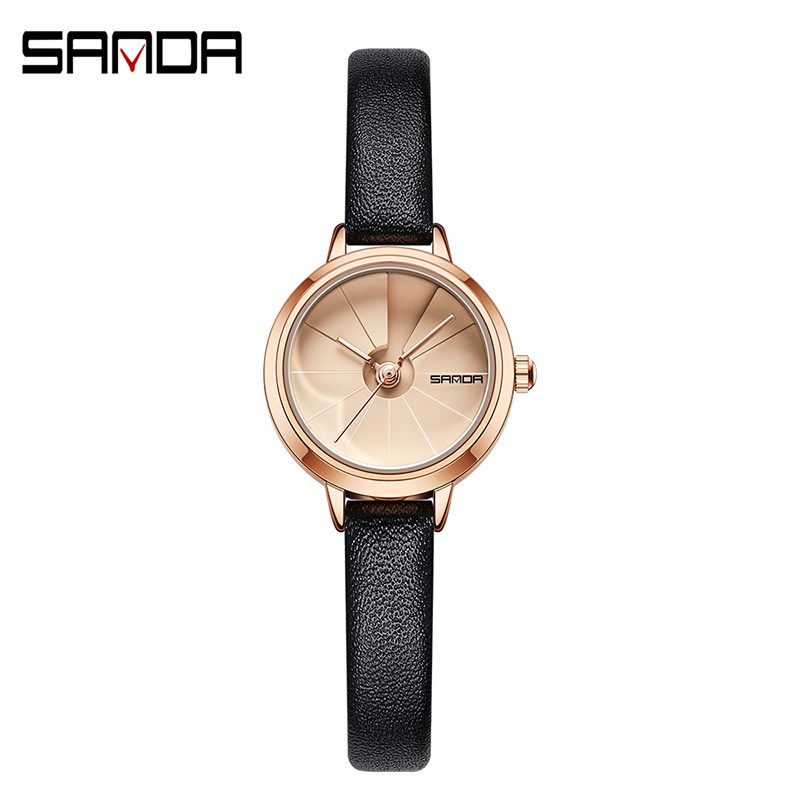 SANDA 1113 Jam Tangan Wanita Analog Retro Style Tali Kulit Quartz WATCHKITE WKOS