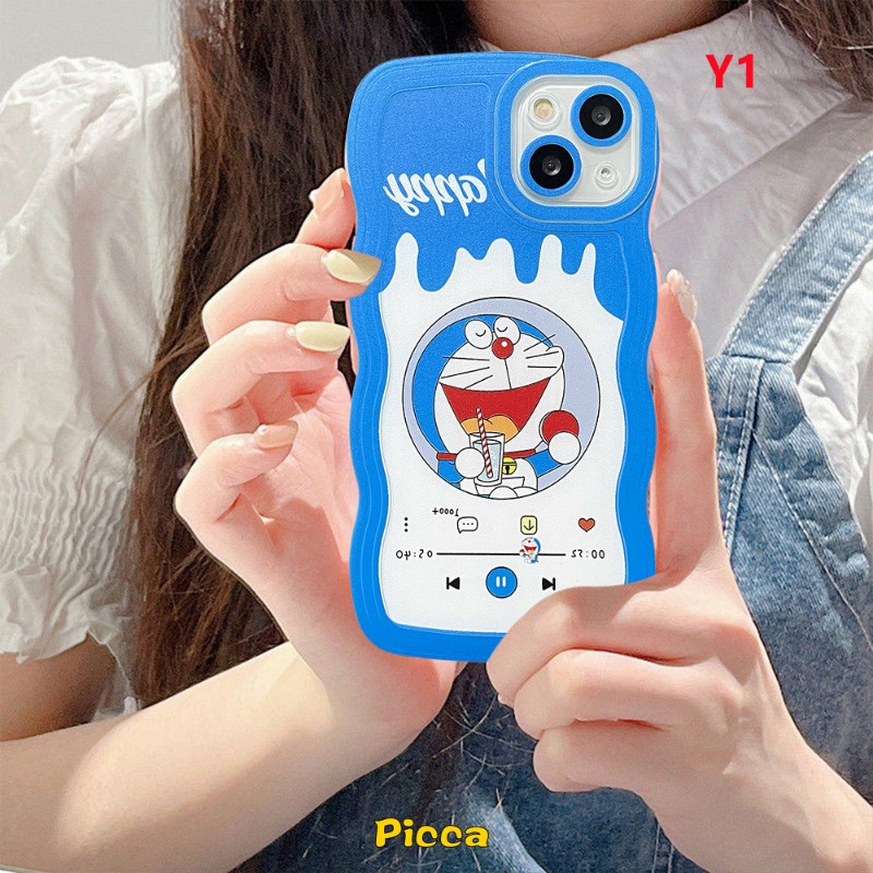 Soft Case Desain Kartun Milk Tea Doraemon Untuk IPhone 11 7Plus 8Plus XR X XS Max 14 13 11 12 Pro Max 6 7 8 14 6s Plus SE 2020