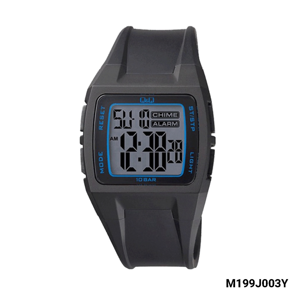 Jam Tangan Pria Sporty Casual Rubber Digital Original Q&amp;Q QnQ QQ M199 M199J Series