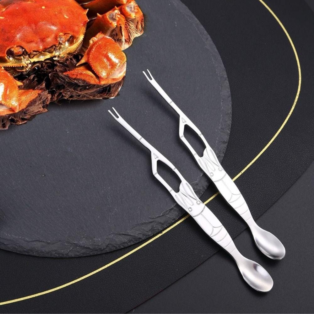 [Elegan] Peralatan Seafood Praktis Double Headed Stainless Steel Untuk Alat Petik Kepiting Dan Lobster Crab Picking