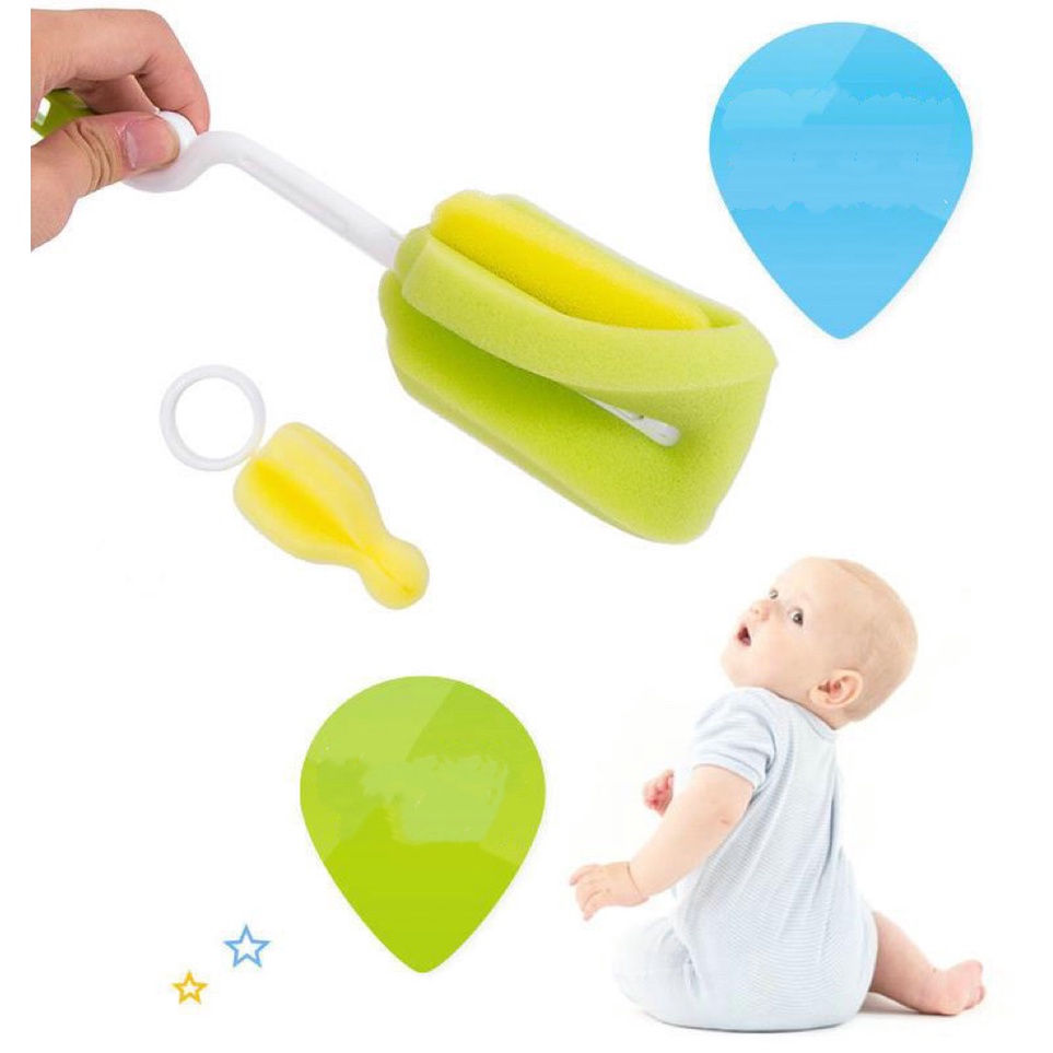 Sikat Botol Sponge Sikat Botol Bayi Murah Pembersih Set 2 in1