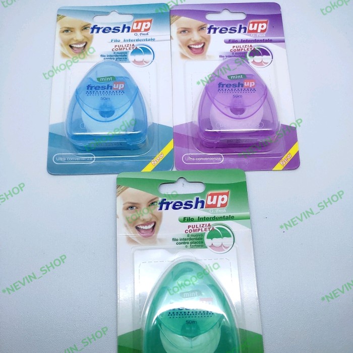 Jual Dental Floss Roll / Benang Gigi 50Cm Fresh Up Shopee Indonesia