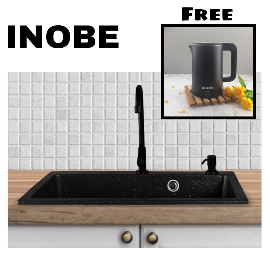 Jual Paket Kitchen Sink Silgranite Inobe Black Komplit Set Bak