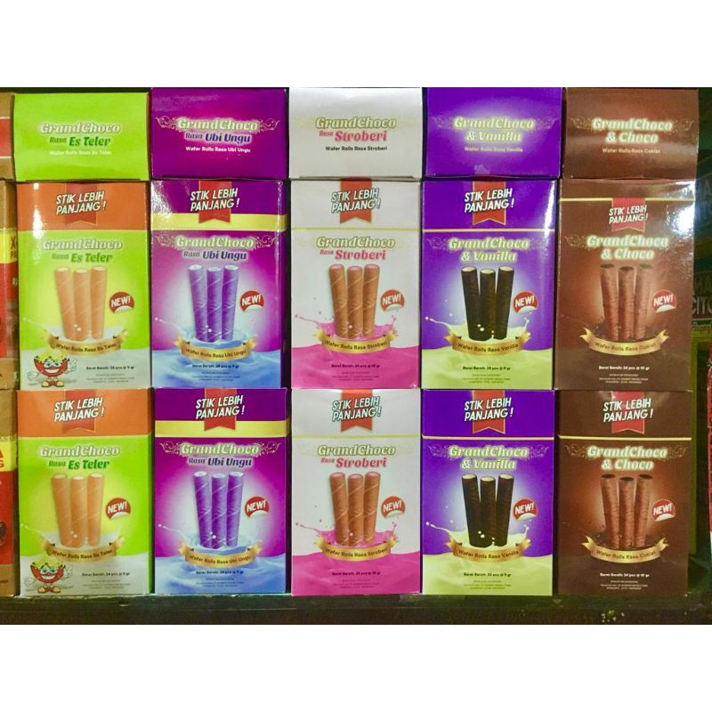 

(Sae) GrandChocho Wafer Roll 1 Box isi 24 Pcs