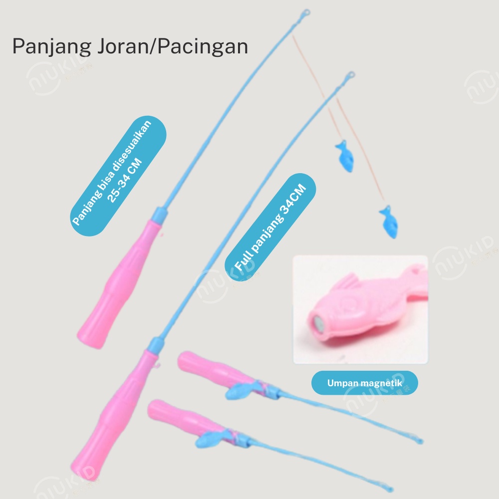 NIUKID MAINAN PANCING IKAN MAGNET DAN KOLAM PANCINGAN MAGNET ANAK