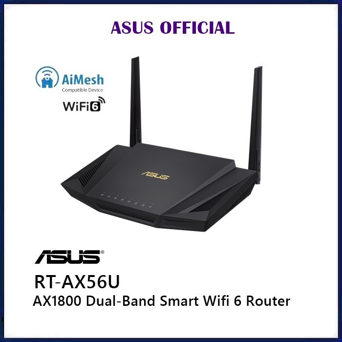 Asus RT-AX56U WiFi 6 Dual-Band Router AX1800 With AiMesh RTAX56U