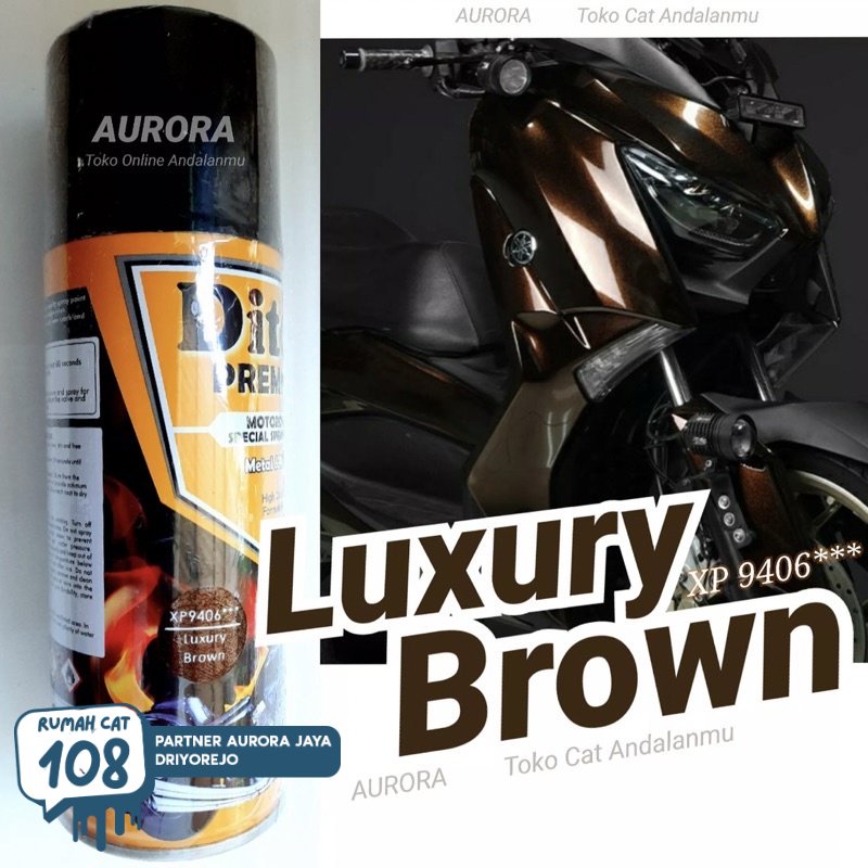 

DITON PREMIUM LUXURY BROWN XP9406 pilok pilox pylox cat semprot motor mobil sepeda