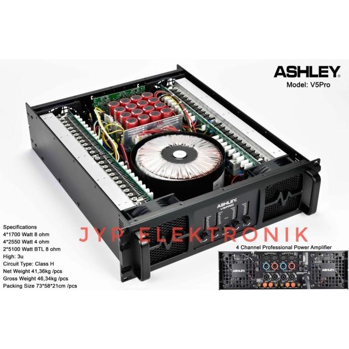 Power Amplifier Ashley V5Pro / V5 Pro / V 5Pro 4 X 1700W 8Ohm Original -