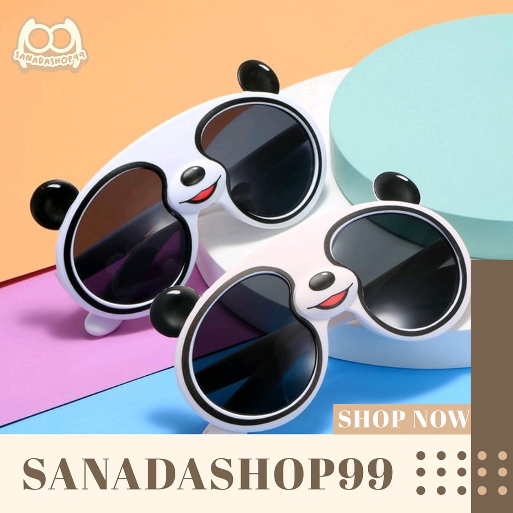 (KM46) Kacamata Anak Polarized Sunglasses Kids Bentuk Panda Warna Hitam