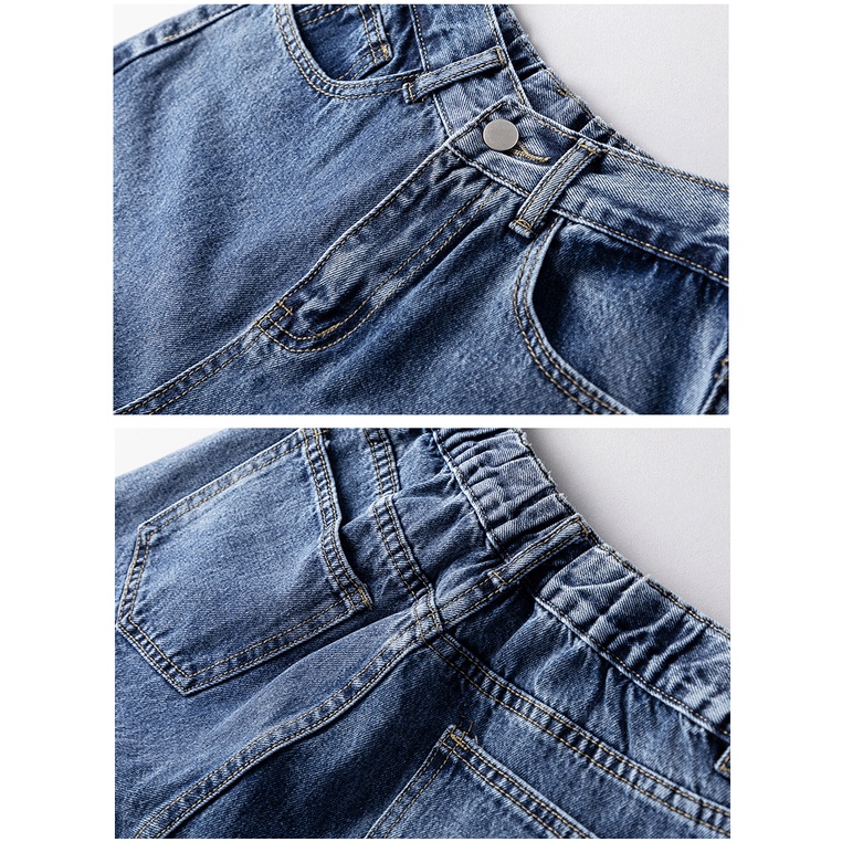 Korea Highwaist Lurus Kasual Jeans Wanita Fashionable -- 9/10 Celana